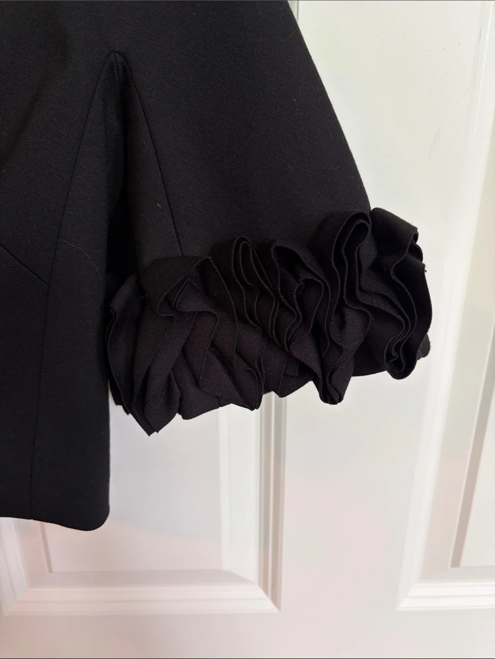 Trina Turk Black Ruffle-Trim Cropped Jacket - Picture 3 of 9